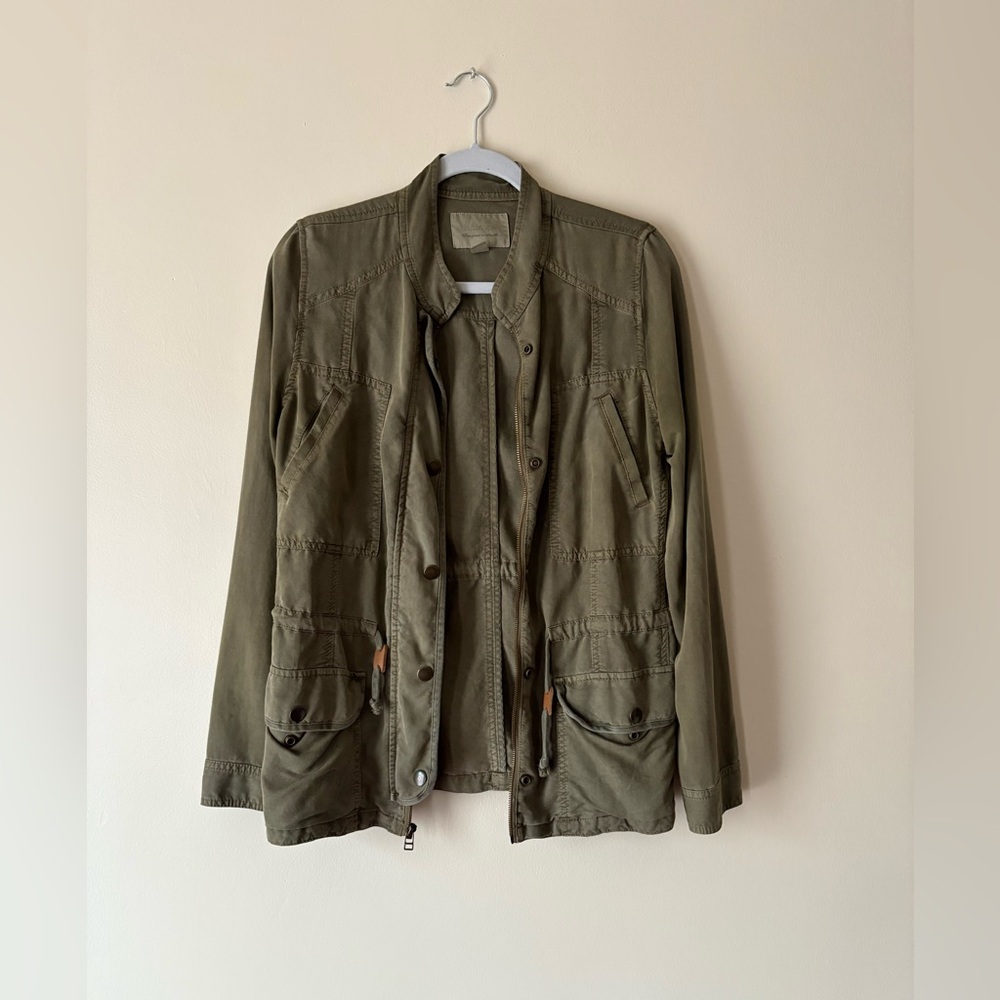 Hinge Olive Green Jacket with Label Detail Small